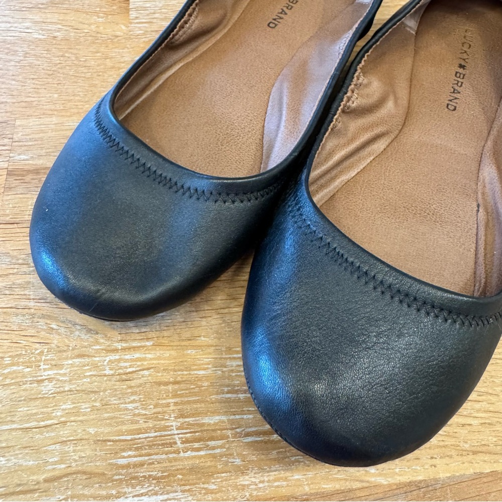 Lucky Brand Black Leather Flats - Picture 3 of 7